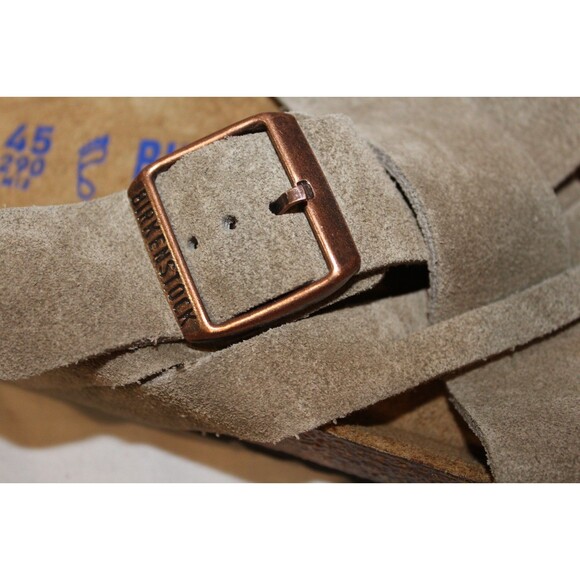 BIRKENSTOCK MEN'S LUGANO SUEDE SANDALS NWOB TAUPE EU 45 US 12 REGULAR - Picture 4 of 7